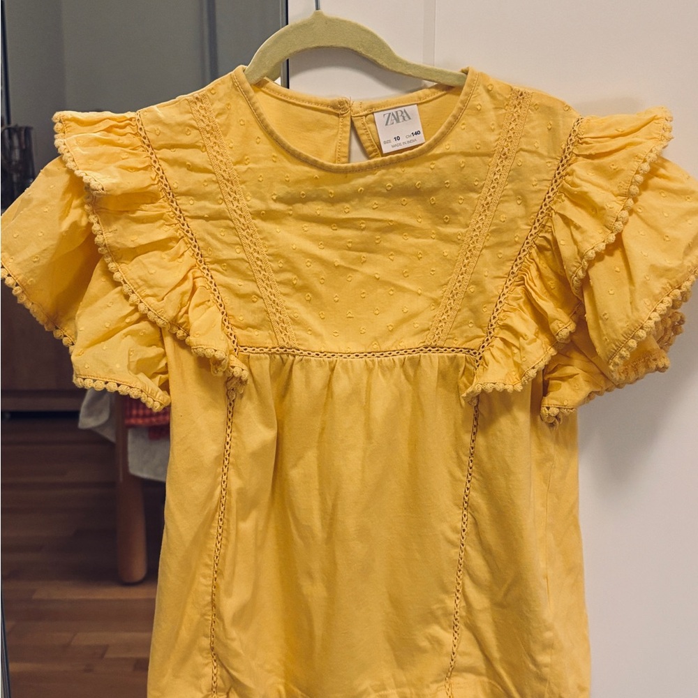 Zara Kids Sunny Yellow Ruffle Blouse